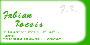 fabian kocsis business card